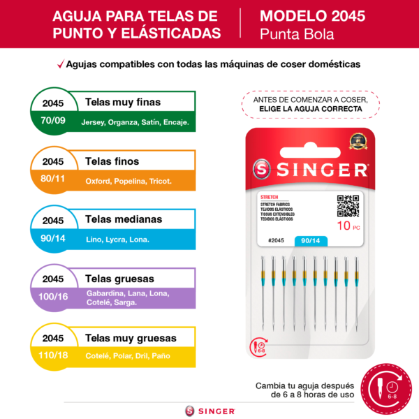 Agujas para máquina casera SINGER