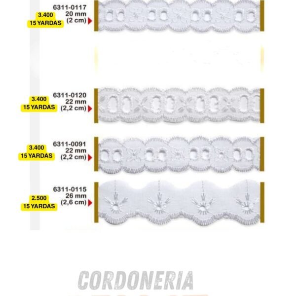 Broderie y Pasacintas  15 yardas